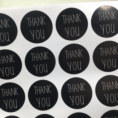 600pcs 3cm Round black Thank you Sealing Sticker Red Heart Stationery Sticker&cake&candy label