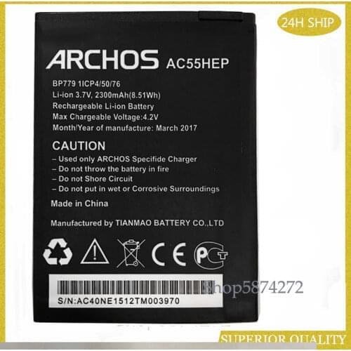 10pcs AC55HEP 2300mAh Battery For ARCHOS 55 Helium Plus / Helium+ BSF20 mobile phone battery