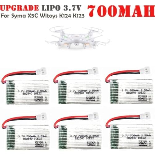 5/10/20 PCS RC Helicopter Battery 3.7V 700mAh XH2.54 Plug For Syma X5C Wltoys K124 K123 X5SW M68 X705C RC Drone Car Accessories