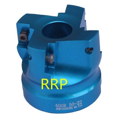 Aluminum body, BAP400R-50-22-4T-AL right angle shoulder face mill cutter, Aluminum material, lighter body