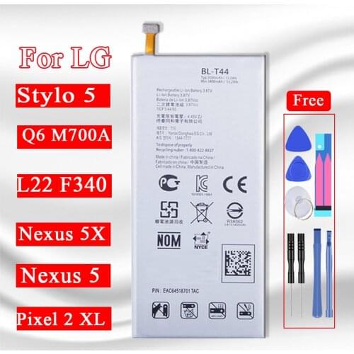Battery BL-T44 for LG L22 isai F340 Nexus 5 G 5X Q6 Google Pixel 2 XL L722DL LMQ720AM LMQ720VSP Q60 Q720 Q720QM Stylo 5 X525EAW