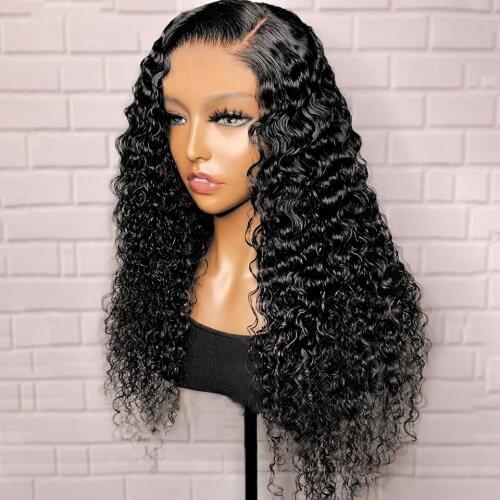 Long Curly Synthetic Lace Front Wigs Pre Plucked Natural Hairline Heat Resistant Fiber Hair Glueless Lace Wigs Daily Use