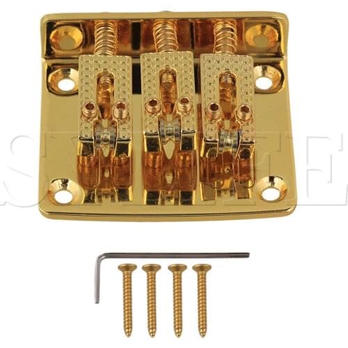 Electric Cigar Box 3 String Zinc Alloy Guitar Bridge with Wrench Gold