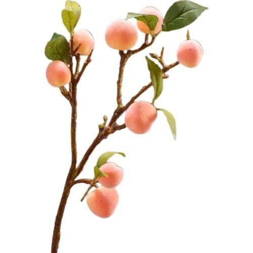 Simulation Peach Tree Branches Artificial Fake Fruit Lifelike Decorative for Restaurant Hotel Home Garden Realistic