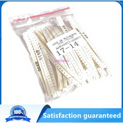 4000pcs 0402 SMD Resistor Kit Assorted Kit 10ohm-1M ohm 5% 80valuesX 50pcs=4000pcs Sample Kit