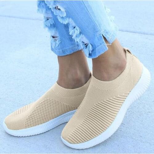 Women Vulcanized Shoes Summer Women Fashion Casual Shoes Mesh Pink Sneakers Comfortable Flat Shoes Slip On Sneakers Plus Size 43