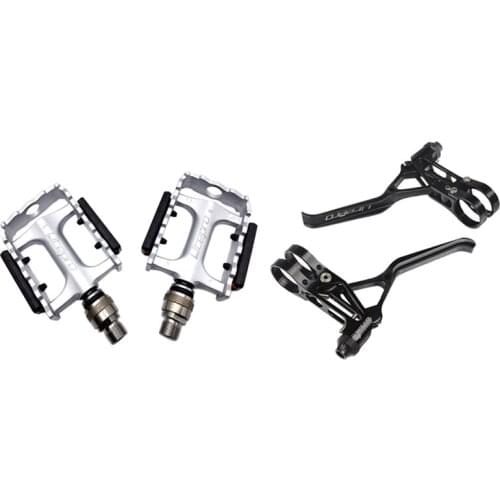 HOT Litepro 2 Pair Bike Accessories: 1 Pair Folding Bike Brake Levers & 1 Pair Folding Bike Pedal Sealed Bearing Pedal