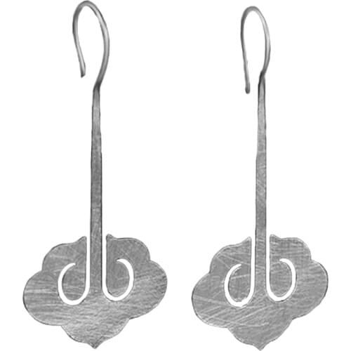 Lotus Fun Real 925 Sterling Silver Natural Original Handmade Designer Fine Jewelry Lucky cloud Drop Earrings for Women Brincos