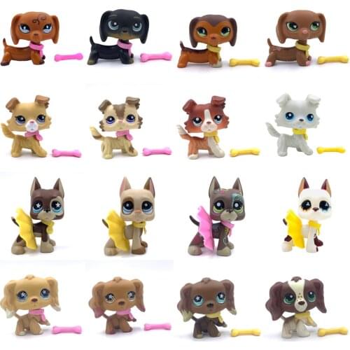 LPS CAT Rare Pet Shop Toys cute great dane dog collie dog dachshund dog spaniel dog kids Collection toy with Accessories