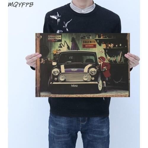 Little boy and mini Kraft Paper Poster Home Room Wall Decoration Painting Core 50.5x35cm