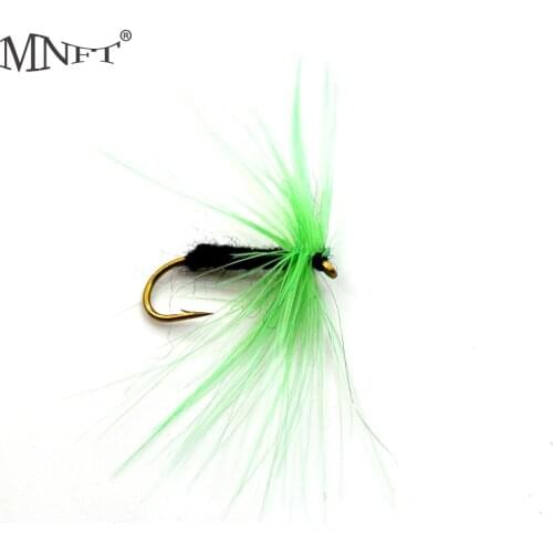 MNFT 10PCS Fly Fishing Dry Green Mosquito Trout Fly Fish Lures 10