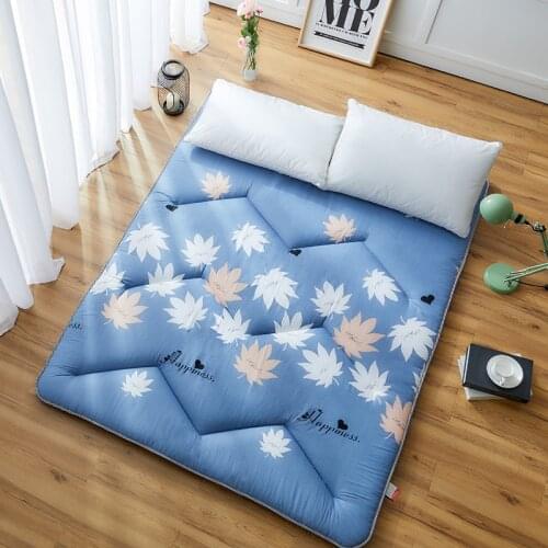 Fashion Leaves Foldable 5cm Tatami Floor Mat/Pad Comfy Futon for Dorm/Home Nap Single Use Sleeping Mattress/Bed