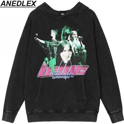 Fashion Hip-Hop Men Women Loose Pullover Model Singer Print Hoodie Letter Print Streetwear Hooded Sweatshirt Harajuku Cotton Top