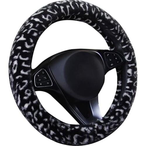 Printed Plush Braid On Steering Wheel Car Steering Wheel Cover Wrap Suitable For 37-38CM/14.5 -15" Universal Hand Bar Protecter