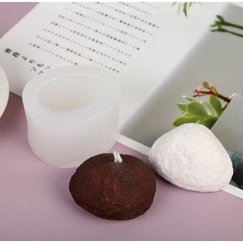 DIY Stone Shape Candle Silicone Mold Handmade Aromatherapy Candle Molds Plaster Soap Decoration Mould Epoxy Crafts