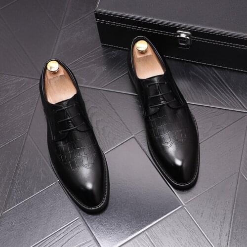 Men Italian 2021 Dress Shoes Genuine Leather Oxford Shoes For Men Formal Shoes Wedding Laces Leather Business Shoes