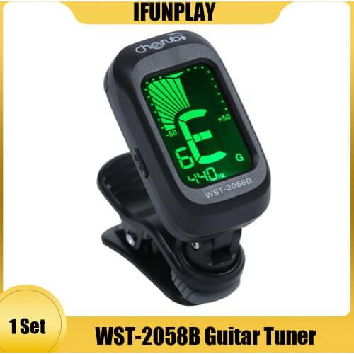 Cherub WST-2058B Auto Clip-on Digital Guitar Tuner LCD Display for Chromatic Guitar Bass Violin Ukulele Black Drop Shipping