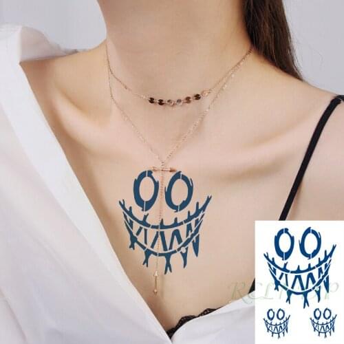 Waterproof Temporary Juice Ink Sticker Smile Pattern Cicle Geometric Element Fruit Gel Long Lasting Art Tattoo for Men Women
