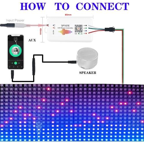 WIFI RGB SP107E pixel IC SPI Music bluetooth Controller For WS2812 SK6812 SK9822 RGBW APA102 LPD8806 WS2815 Strip DC5-24V