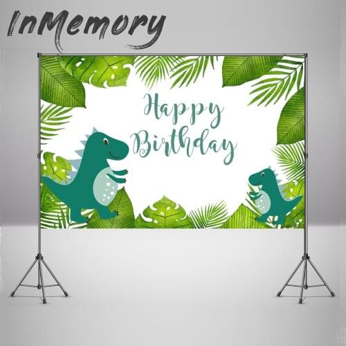InMemory Dinosaur World Party Photography Backdrops Cartoon Newborn Happy Birthday Background for Photo Studio Props