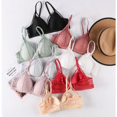 Women Lace Wireless Padded Seamless Soft Bra Sexy Wireless Push Up Lingerie Bralette Breathable Underwear