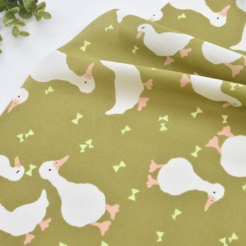 1meter 100% cotton duck Grass green printing fabric for Childrens skirt dress DIY Summer clothes bag handwork fabric art XMT