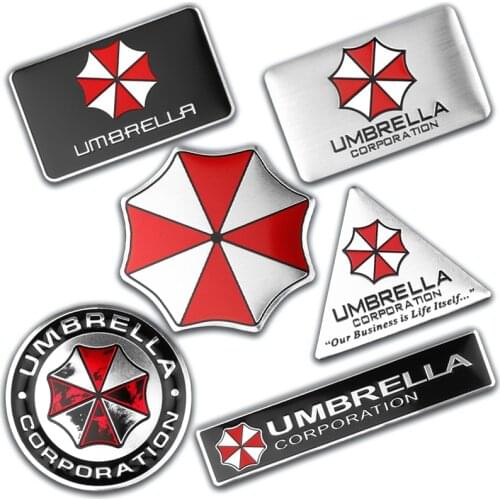 1PCS Car Styling 3D Aluminum Alloy Umbrella Corporation Car Stickers Emblem Badge Decal For Kia Mazda Skoda Auto Accessories