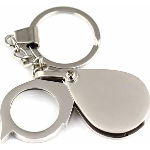 10pcs/lot magnifying glass magnifier keychain key ring reading glass key chain key holder creative portachiavi chaveiro llaveros