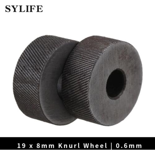2PCS 19 x 8mm Knurl Wheel Tool Diagonal Coarse Twill Pattern 0.6mm Pitch Roller