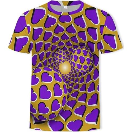 2018 Male 3d t shirt Fashion Diamond heart-shaped t shirt Cool Patchworked 3d Hip Hop t-shirt Geometry Triangular Tee