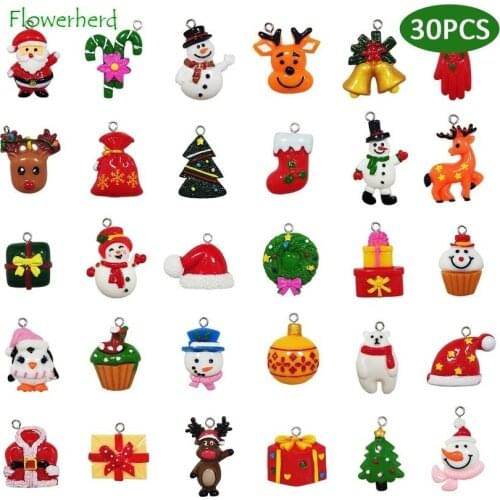 30pcs Christmas Mini Ornaments - Resin Ornaments for Mini Christmas Tree Decorations