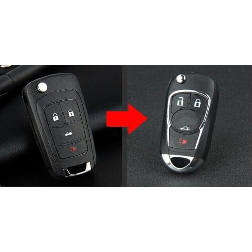 4 Button Modified Flip Folding Remote Key Shell Case For Chevrolet Malibu Keyless Entry Fob Key Cover