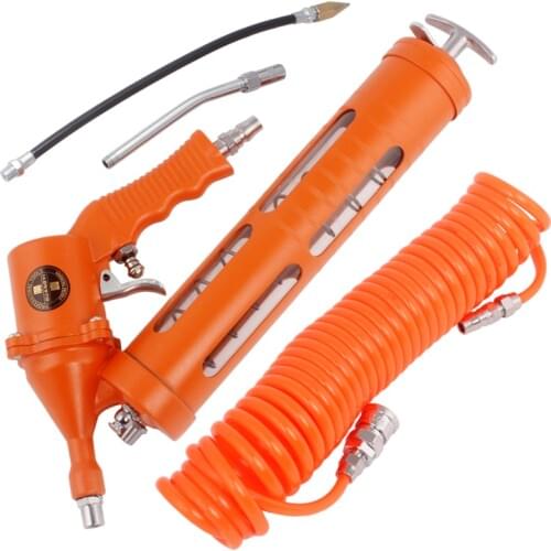 400cc Pneumatic Grease Gun Hand-operated Pneumatic Continuous Type Grease Gun Vehicle Lubrication Tool with 6m Tube GY-1260