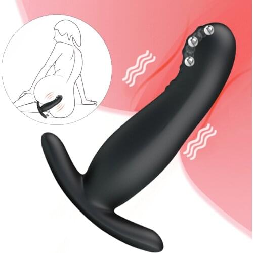 Anal Bullet Vibrator For Male Women Vaginal Prostate Massager Butt Plug Silicone Squirm Vibrating Anal Plug Sex Toys For Adults