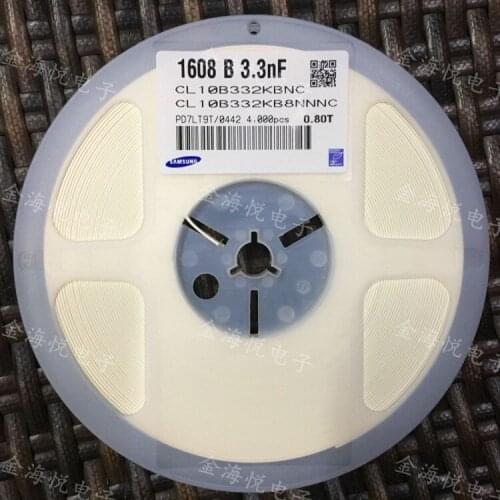 CL10B332KC8NNNC 0603 3.3nF 100V X7R ±10% CL10B332JC8NNNC 0603 3.3nF 100V X7R ±5% CL10B332JB8NNNC 0603 3.3nF 50V X7R ±5% capacita
