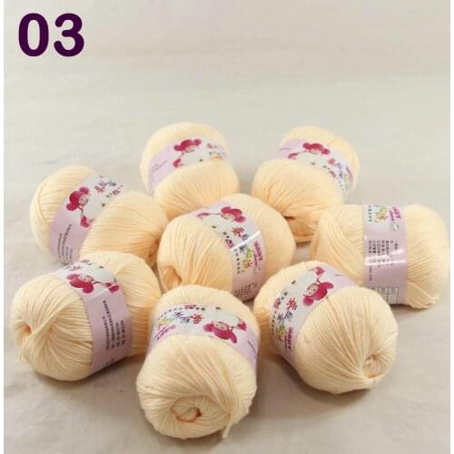 Color Optional 8 ballsX50g Cashmere Silk Velvet Children Hand Kintting Yarn Corn Yellow 18-03-8