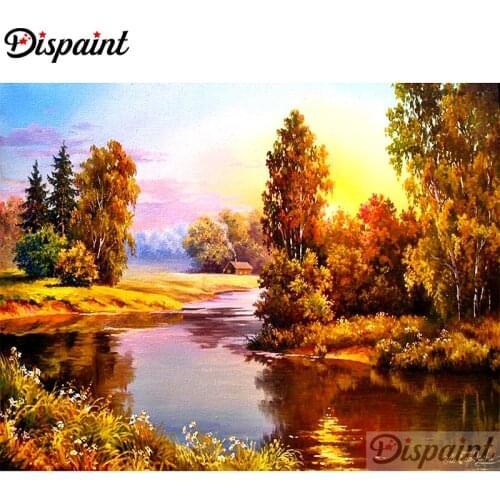 Dispaint Full Square/Round Drill 5D DIY Diamond Painting "natural scenery" 3D Embroidery Cross Stitch Home Decor Gift A11469