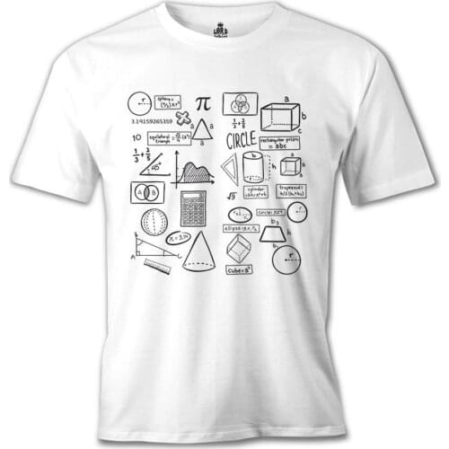 Math Design White Tshirt Men Women Unisex Tee High Quality Cotton Polyester T-shirt Famous Turkish Fabric and Textile Production