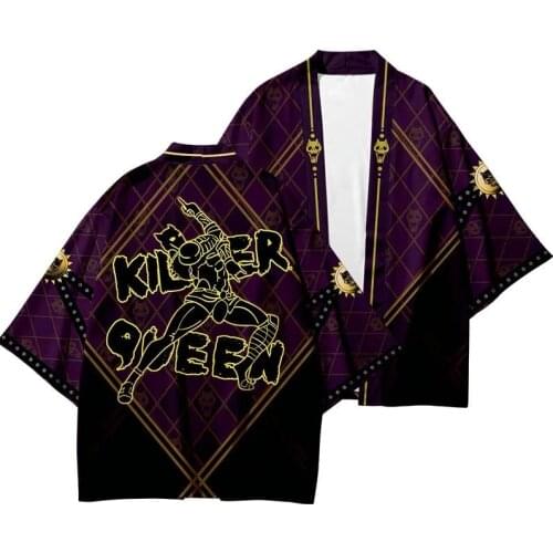 JoJos Bizarre Adventure Kimono Men Women Fashion Japanese Kimono Harajuku Streetwear Hipster Cardigan Kimono Samurai Costume
