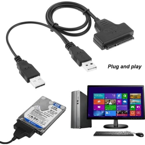 USB 2.0 SATA 7+15Pin Adapter Converter Cable for 2.5inch HDD Laptop Hard Disk Disk Drive Computer Cables Connectors