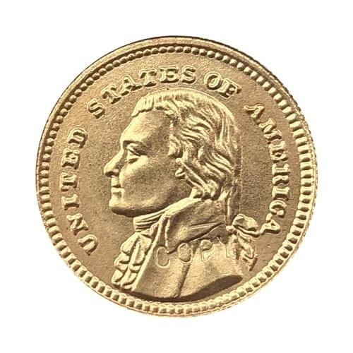 24-K Gola-Plated USA 1903 1 Dollars Francs coin copy 15mm