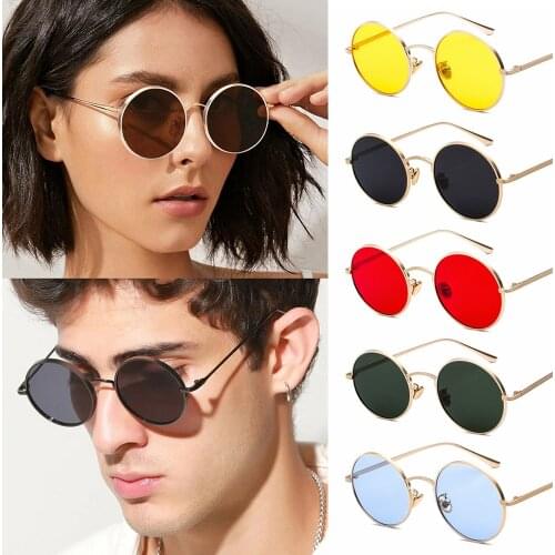 Steampunk Round Sunglasses Vintage Circle Glasses Sunglasses Shades Metal Frame Fashion Men and Women UV Protection Eyewear