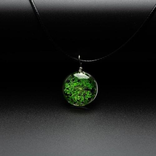 Flower in Glass necklace Pendant Fashion glass ball necklaces Classic style Jewelry #DY513