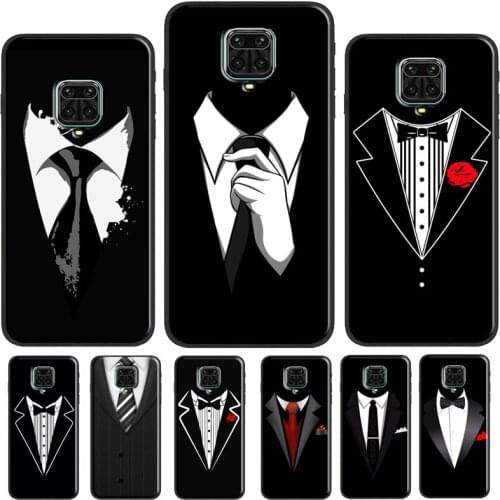 Man Suit Shirt Tie Case For Xiaomi Redmi Note 8 9 Pro Note 9S 8T 9 9C 9A 9T Cover For Redmi Note 10 Pro Shell