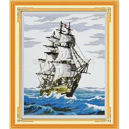 Golden Panno,Needlework,Embroidery,DIY Landscape Painting,Cross stitch,kits,11ct sailing home Cross-stitch,Sets For Embroidery