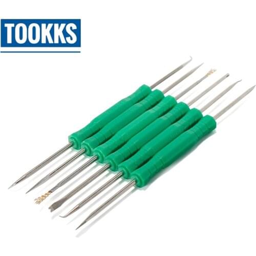 YIHUA 6 in 1 Precision BGA Solder Assist Tools Set Welding Grinding Cleaning Hand Tools For BGA PCB Repair