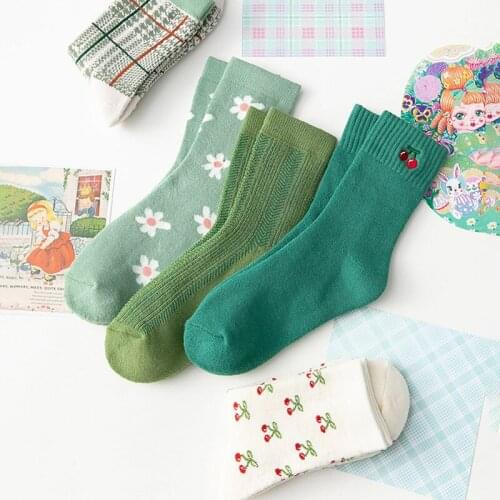 Japan Thick Socks Women Flower Long Socks Girls Thicker Warm Socks Female Winter Streetwear Calcetine