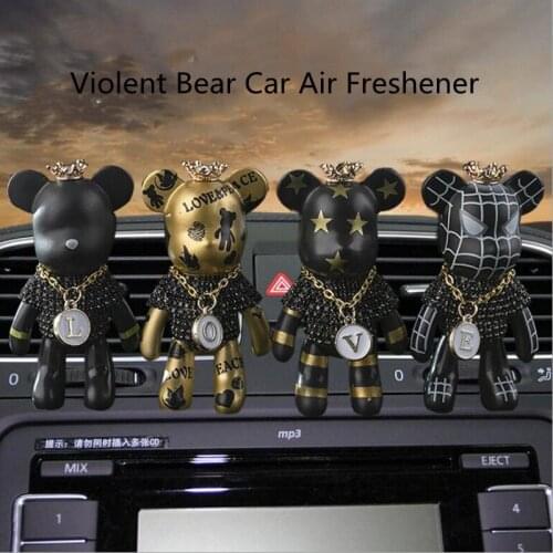 New Fashion Trend Violent Bear Car Perfume Air Conditioning Air Outlet Clip Decorative Alloy Car Tyure Air Freshener Clip Decora
