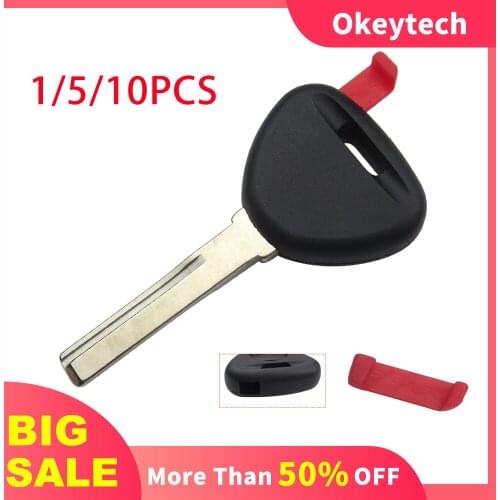 Okeytech 1/5/10PC Replacement Transponder Car Key Shell Case Fob With Red plug For Volvo S40 V40 S60 S80 XC70 No Chip Key Case