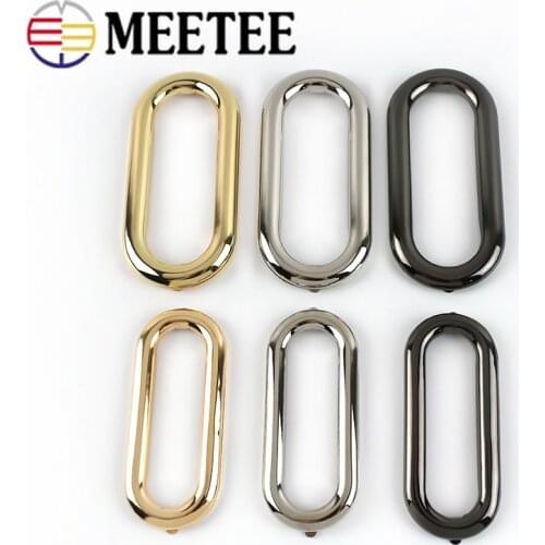 Meetee 2/4pcs ID75mm/ID88mm Oval Rings Metal Handle Frame Bag Handles Bags Eyelet Frame Kiss Clasp Clutch Buckle DIY Accessories
